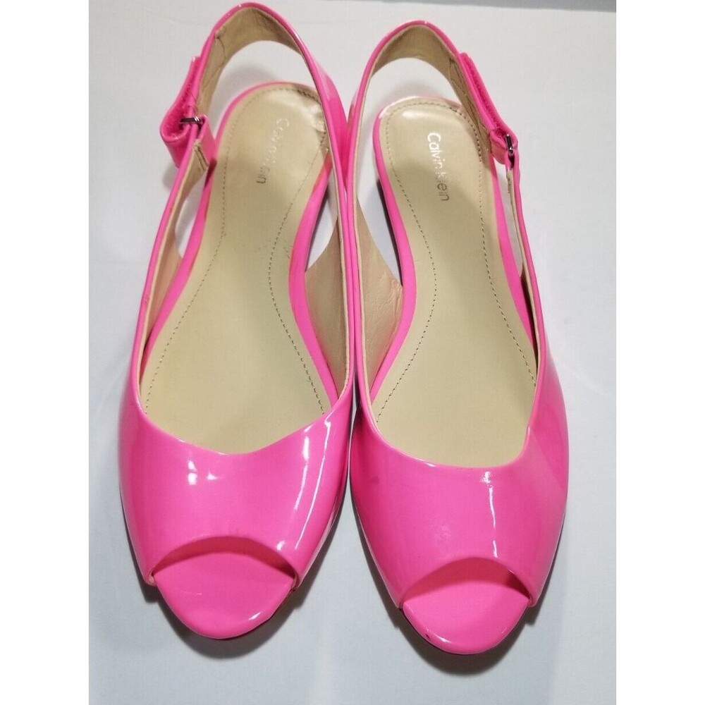 Calvin Klein Women's Shoes Neon Pink Patent US Size 9M Jaylin New  READ BELOW - Picture 2 of 9